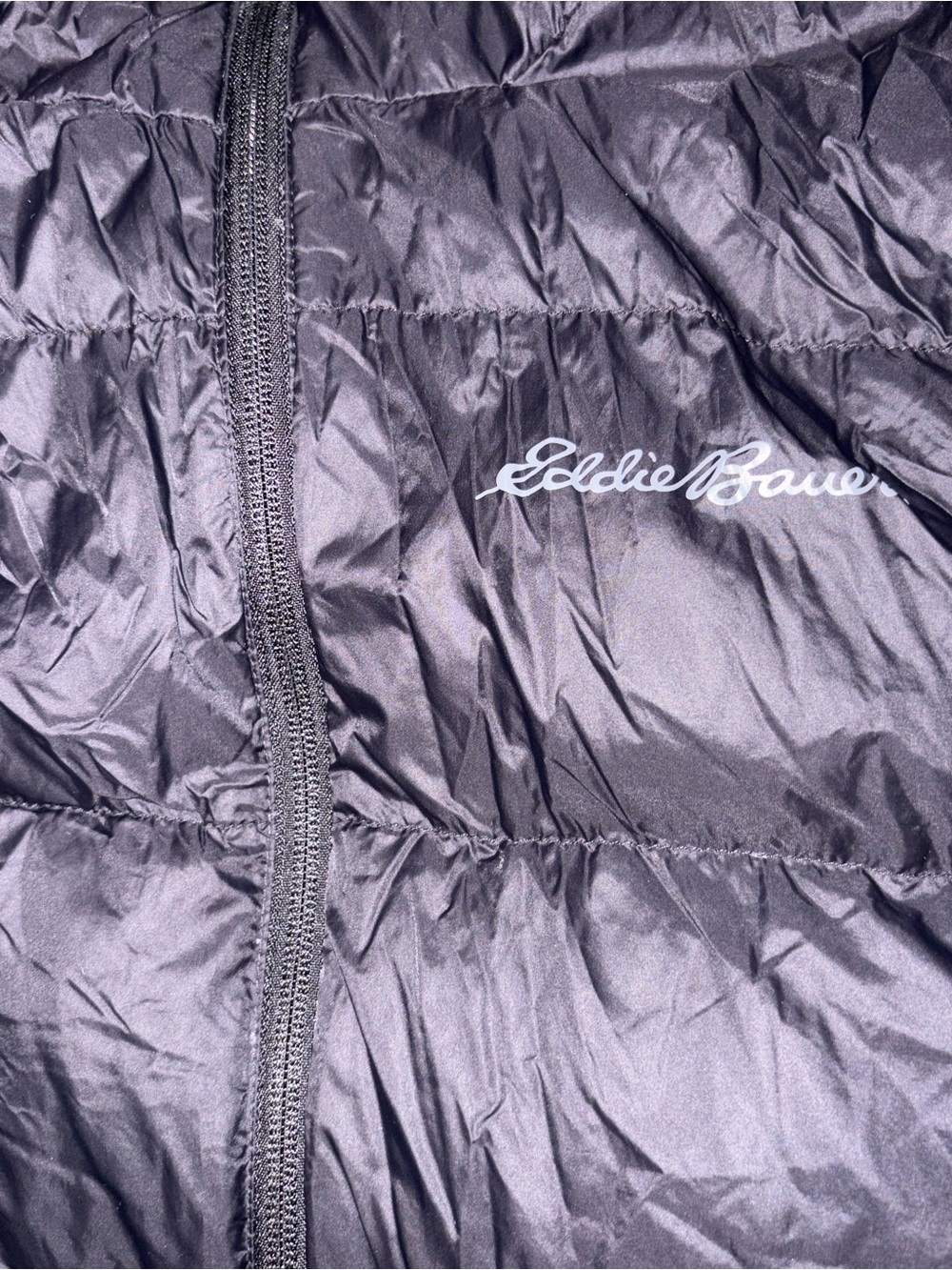 Eddie Bauer Black Hooded Down Puffer Jacket EB650 - Picture 3 of 6